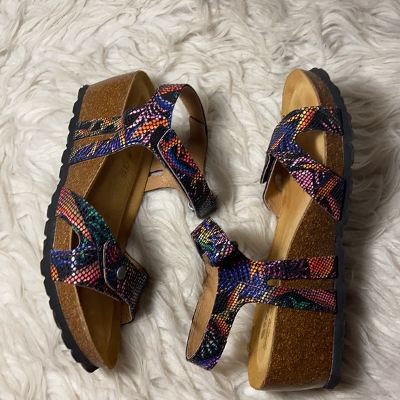 Like new Spring Step Charanga Wedge Sandals Multi color Leather - Picture 6 of 13